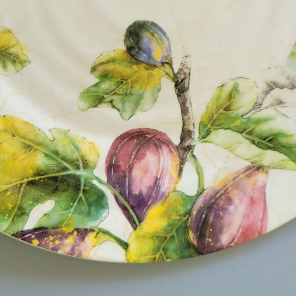 Pier 1 Verona Dinner Plate, Autumn Fruits, Pear Apple Leaves, Fall Kitchen Decor - Picture 4 of 11